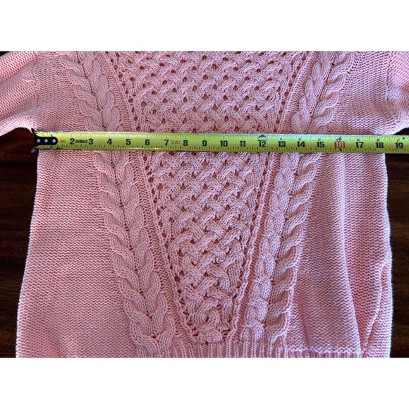 Ruby Moon Cable Knit Light Pink Sweater Womens Size Large - Picture 3 of 7
